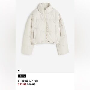 H&M Cream Puffer Jacket